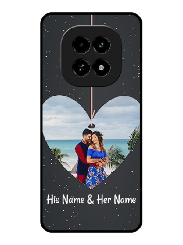 Custom Realme C63 5G Custom Glass Phone Case - Hanging Heart Design
