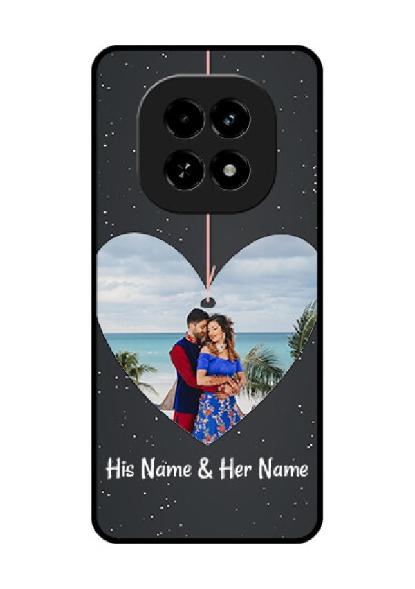 Realme C63 5G Custom Glass Phone Case - Hanging Heart Design
