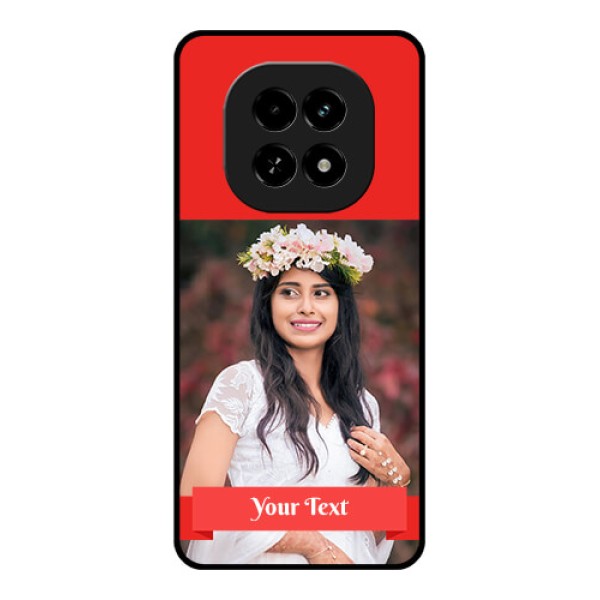Realme C63 5G Custom Glass Phone Case - Simple Red Color Design