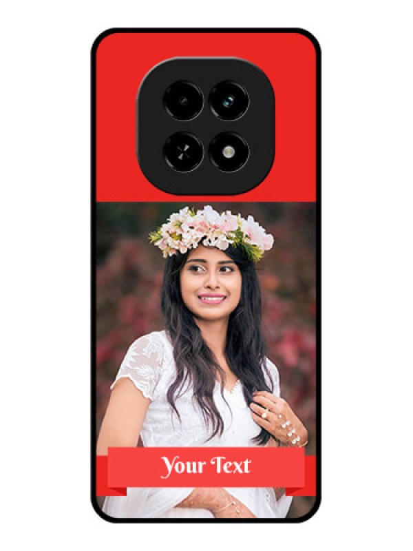 Custom Realme C63 5G Custom Glass Phone Case - Simple Red Color Design