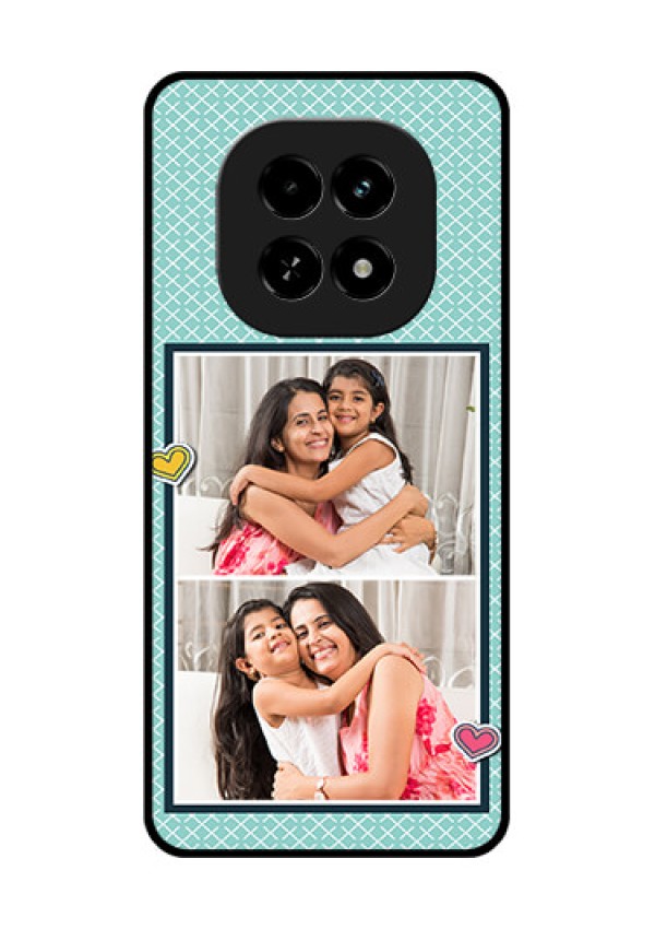 Realme C63 5G Custom Glass Phone Case - 2 Image Holder With Pattern Design