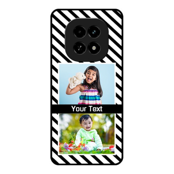 Realme C63 5G Custom Glass Phone Case - Black And White Stripes Design Realme C63 5G Custom Glass Phone Case - Black And White Stripes Design