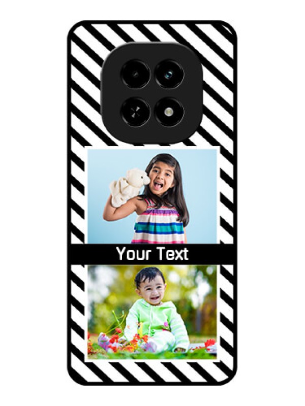 Custom Realme C63 5G Custom Glass Phone Case - Black And White Stripes Design