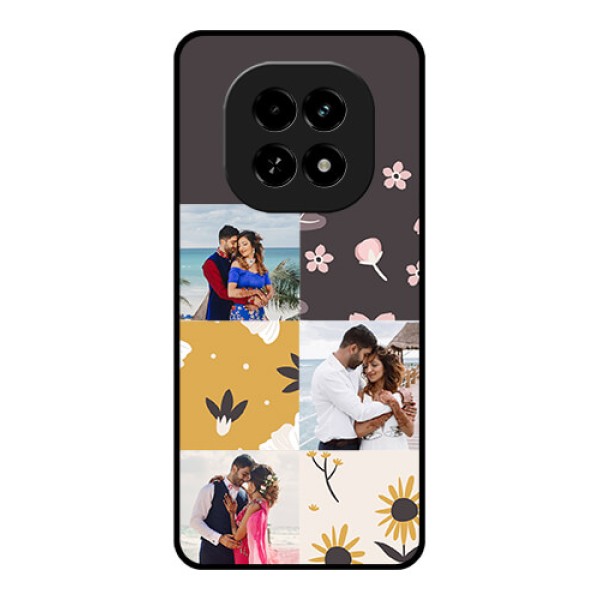 Realme C63 5G Custom Glass Phone Case - 3 Images With Floral Design Realme C63 5G Custom Glass Phone Case - 3 Images With Floral Design