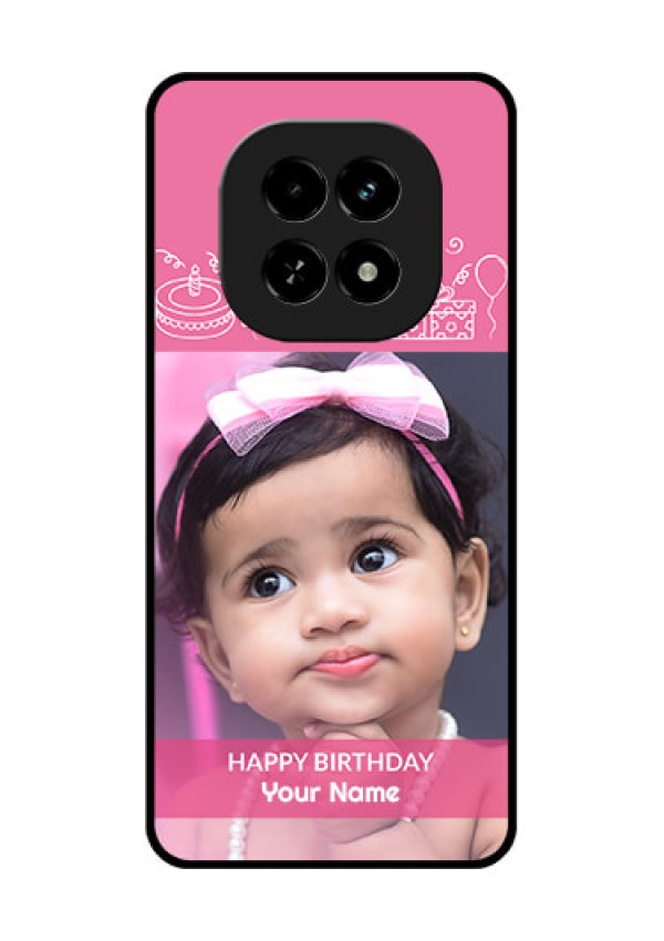 Realme C63 5G Custom Glass Phone Case - With Birthday Line Art Design