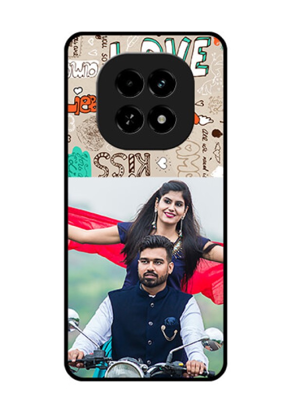 Realme C63 5G Custom Glass Phone Case - Love Doodle Pattern