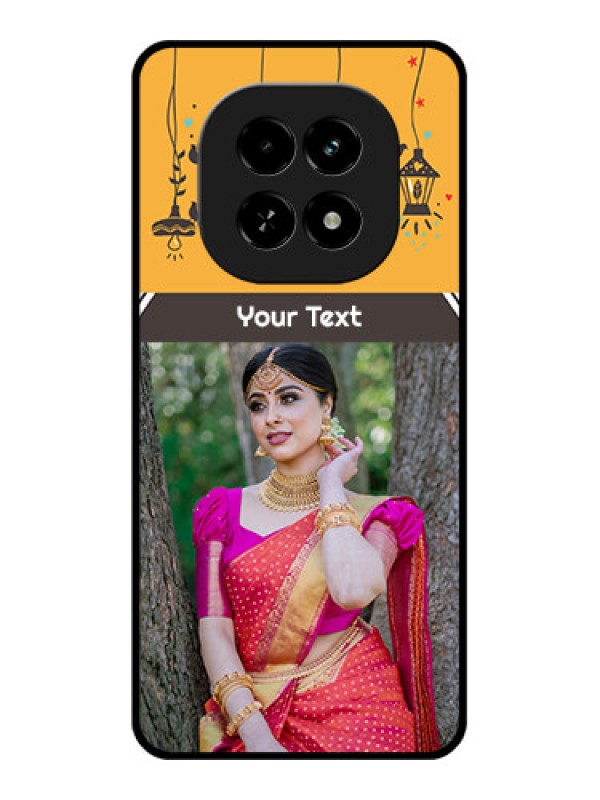 Custom Realme C63 5G Custom Glass Phone Case - With Family Picture And Icons