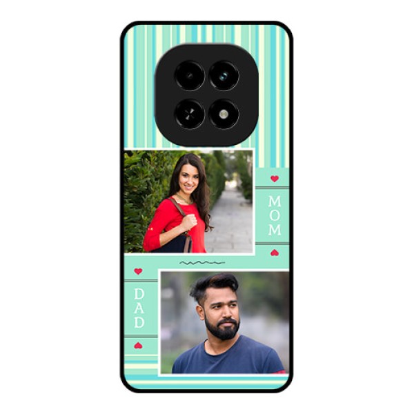 Realme C63 5G Custom Glass Phone Case - Mom and Dad Pic Design