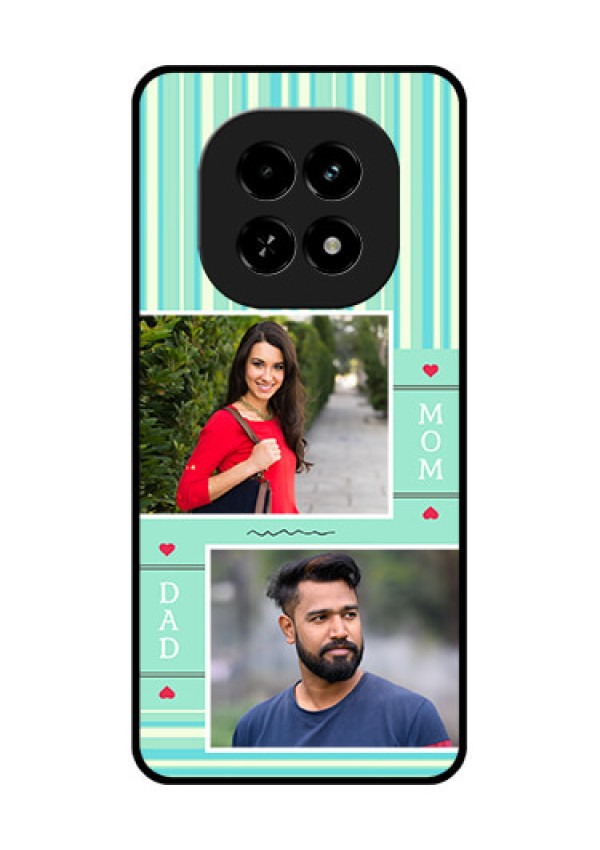 Realme C63 5G Custom Glass Phone Case - Mom and Dad Pic Design