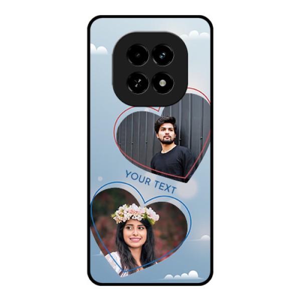 Realme C63 5G Custom Glass Phone Case - Blue Color Couple Design Realme C63 5G Custom Glass Phone Case - Blue Color Couple Design