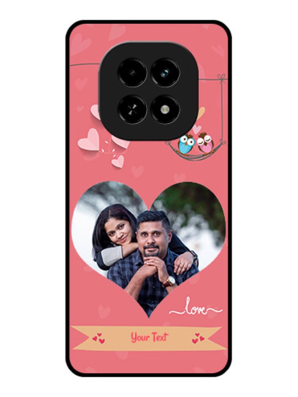 Custom Realme C63 5G Custom Glass Phone Case - Peach Color Love Design