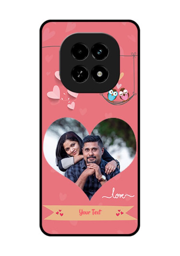Realme C63 5G Custom Glass Phone Case - Peach Color Love Design