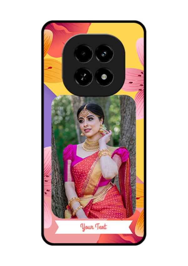Realme C63 5G Custom Glass Phone Case - 3 Image With Vintage Floral Design