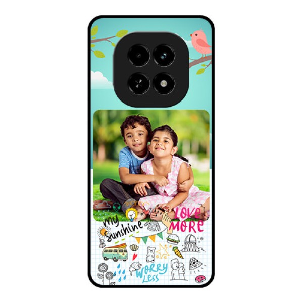 Realme C63 5G Custom Glass Phone Case - Doodle Love Design