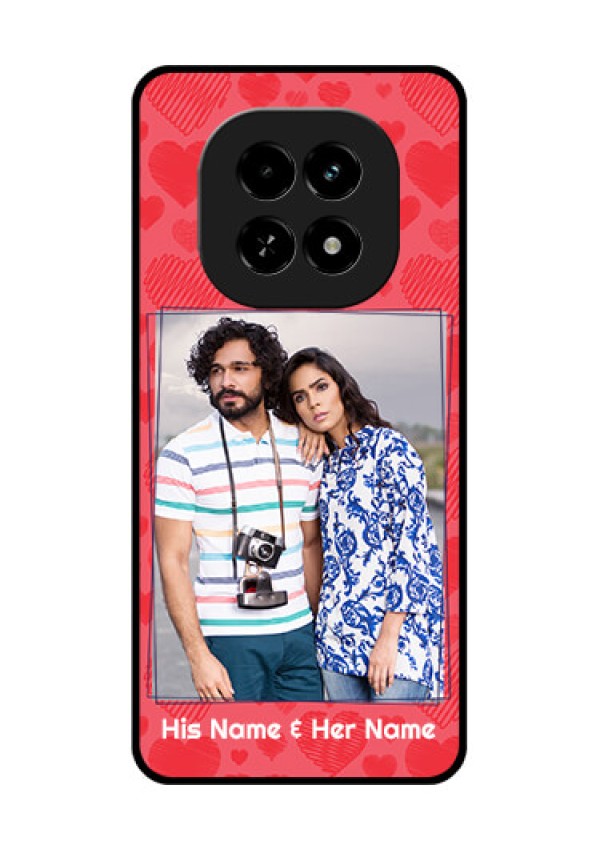 Realme C63 5G Custom Glass Phone Case - With Red Heart Symbols Design