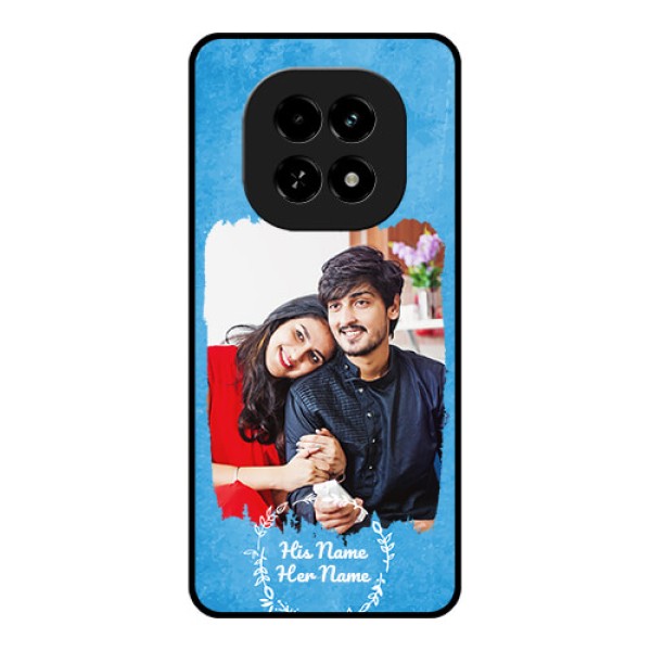 Realme C63 5G Custom Glass Phone Case - Blue Color Vintage Design Realme C63 5G Custom Glass Phone Case - Blue Color Vintage Design