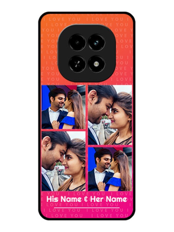 Custom Realme C63 5G Custom Glass Phone Case - I Love You Pink Design