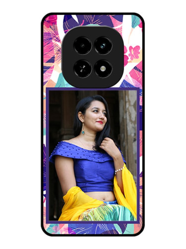 Custom Realme C63 5G Custom Glass Phone Case - Abstract Floral Design