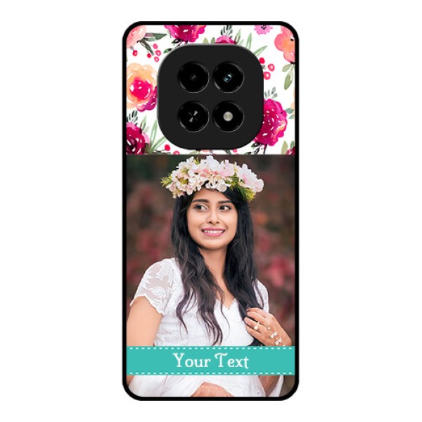 Realme C63 5G Custom Glass Phone Case - Water Colors Floral Design Realme C63 5G Custom Glass Phone Case - Water Colors Floral Design