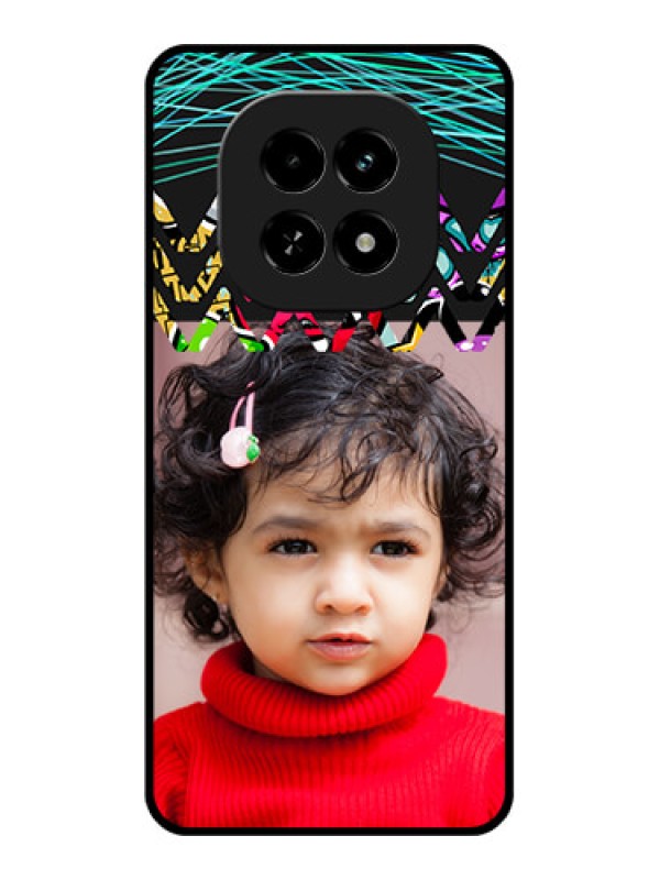 Custom Realme C63 5G Custom Glass Phone Case - Neon Abstract Design