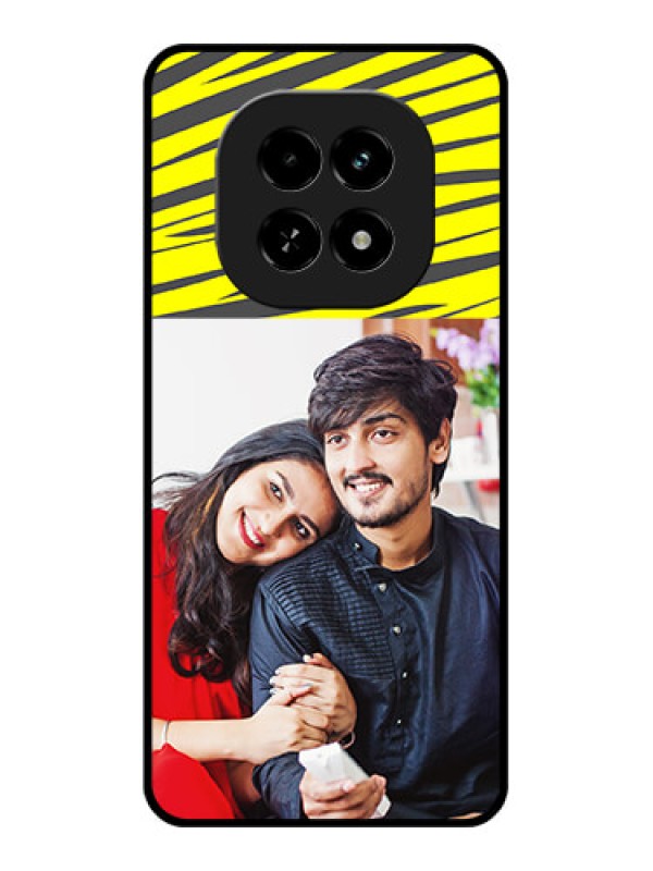 Custom Realme C63 5G Custom Glass Phone Case - Yellow Abstract Design