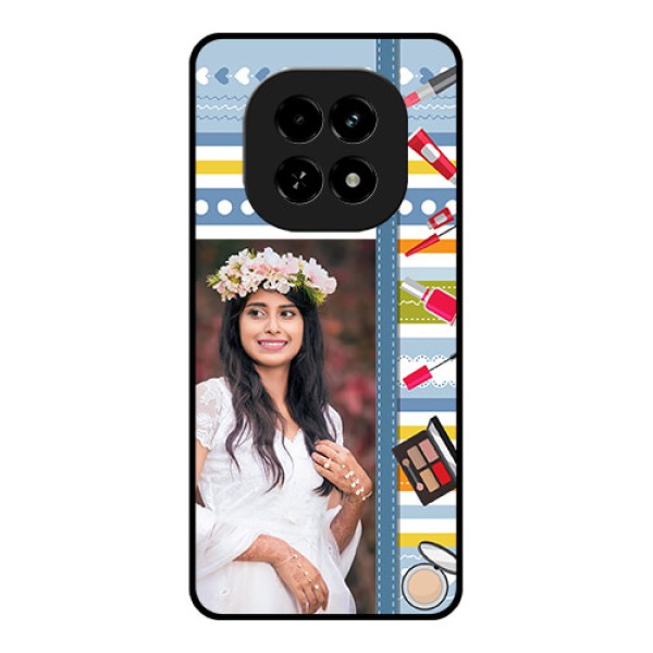 Realme C63 5G Custom Glass Phone Case - Makeup Icons Design