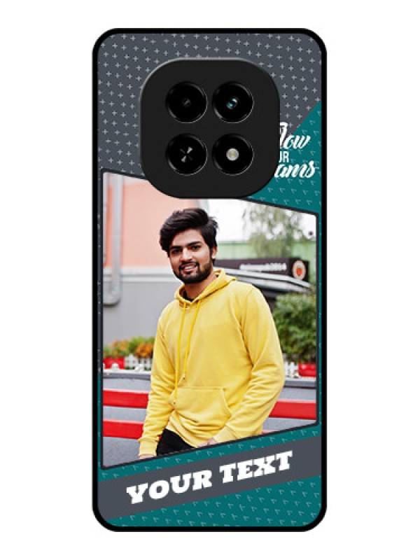 Custom Realme C63 5G Custom Glass Phone Case - Background Pattern Design With Quote