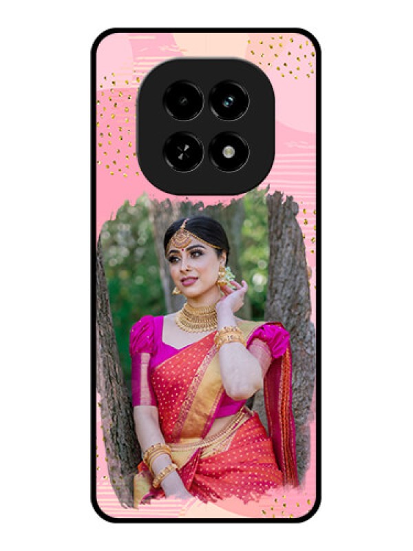 Custom Realme C63 5G Custom Glass Phone Case - Gold Glitter Splash Design