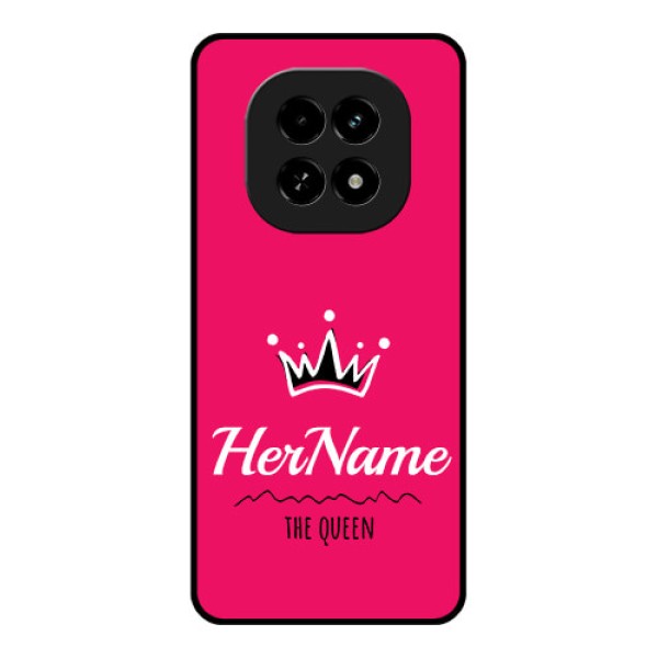 Realme C63 5G Custom Glass Phone Case - Queen With Name Design Realme C63 5G Custom Glass Phone Case - Queen With Name Design