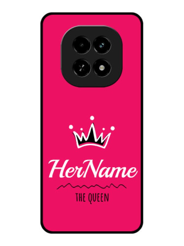 Custom Realme C63 5G Custom Glass Phone Case - Queen With Name Design