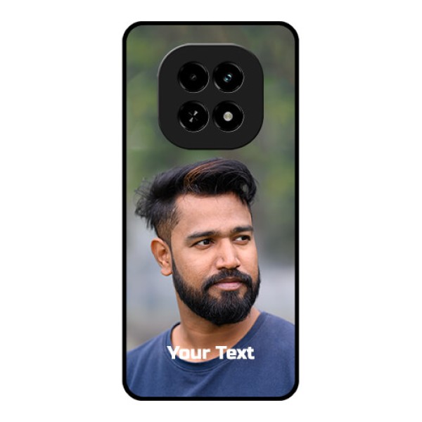 Realme C63 5G Custom Glass Phone Case - Photo With Text Design