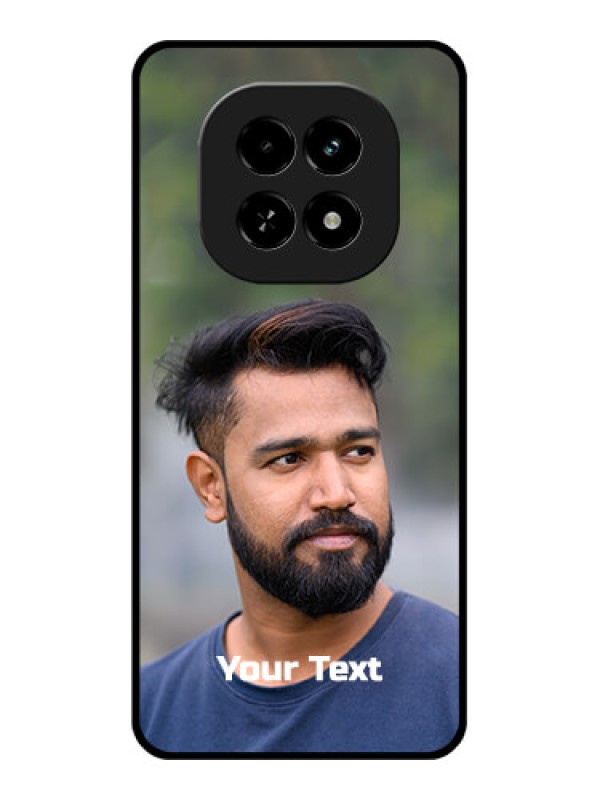 Custom Realme C63 5G Custom Glass Phone Case - Photo With Text Design