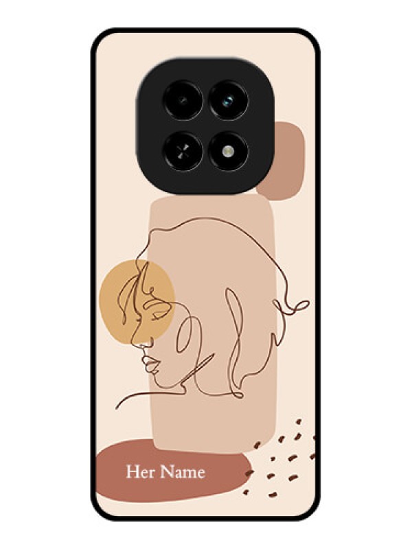 Custom Realme C63 5G Custom Glass Phone Case - Calm Woman Line Art Design