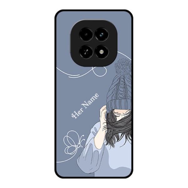 Realme C63 5G Custom Glass Phone Case - Girl In Winter Outfit Design Realme C63 5G Custom Glass Phone Case - Girl In Winter Outfit Design