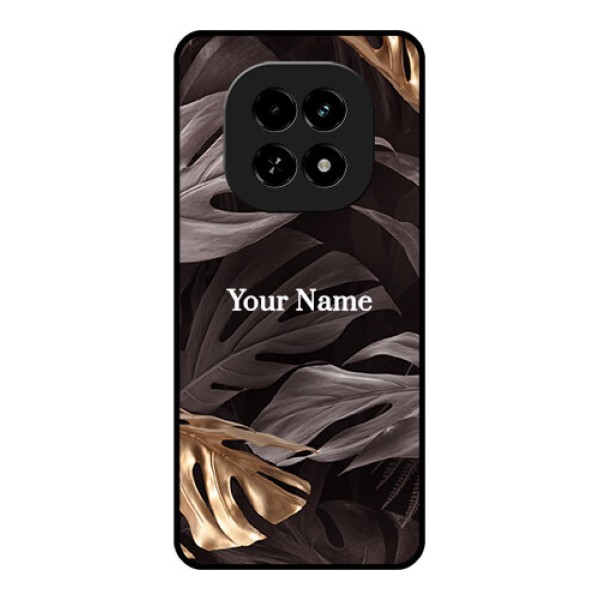 Realme C63 5G Custom Glass Phone Case - Wild Leaves Digital Paint Design Realme C63 5G Custom Glass Phone Case - Wild Leaves Digital Paint Design