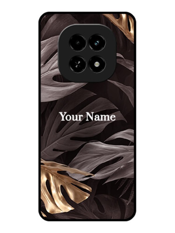 Custom Realme C63 5G Custom Glass Phone Case - Wild Leaves Digital Paint Design