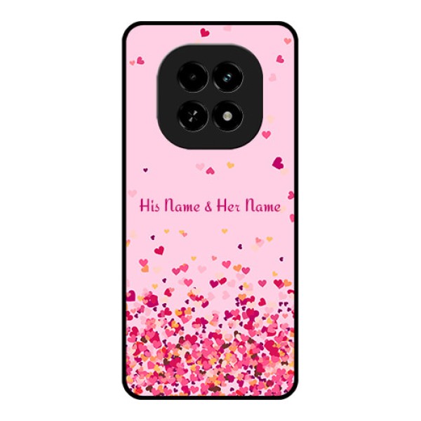 Realme C63 5G Custom Glass Phone Case - Floating Hearts Design Realme C63 5G Custom Glass Phone Case - Floating Hearts Design