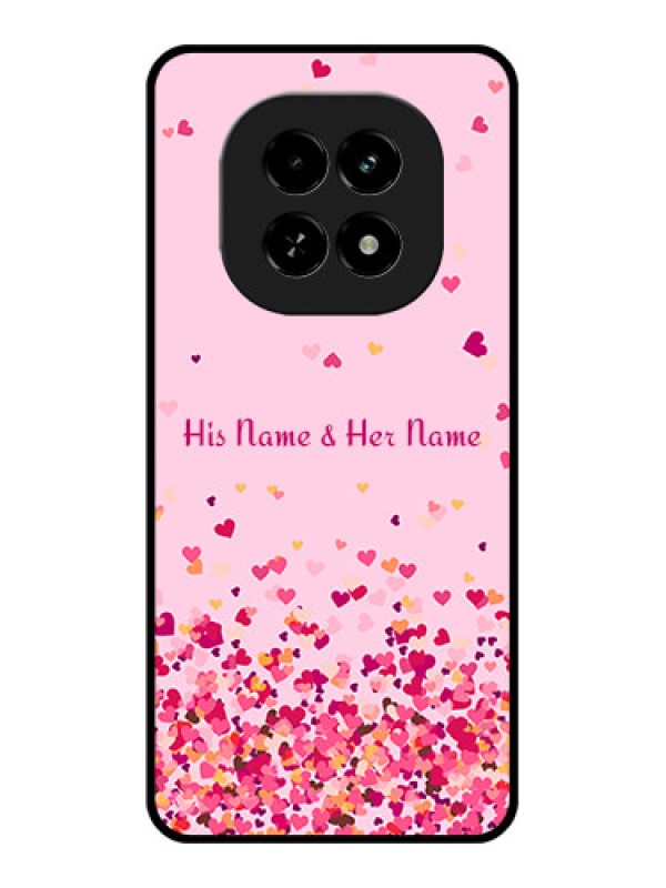 Custom Realme C63 5G Custom Glass Phone Case - Floating Hearts Design