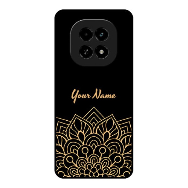 Realme C63 5G Custom Glass Phone Case - Golden Mandala Design