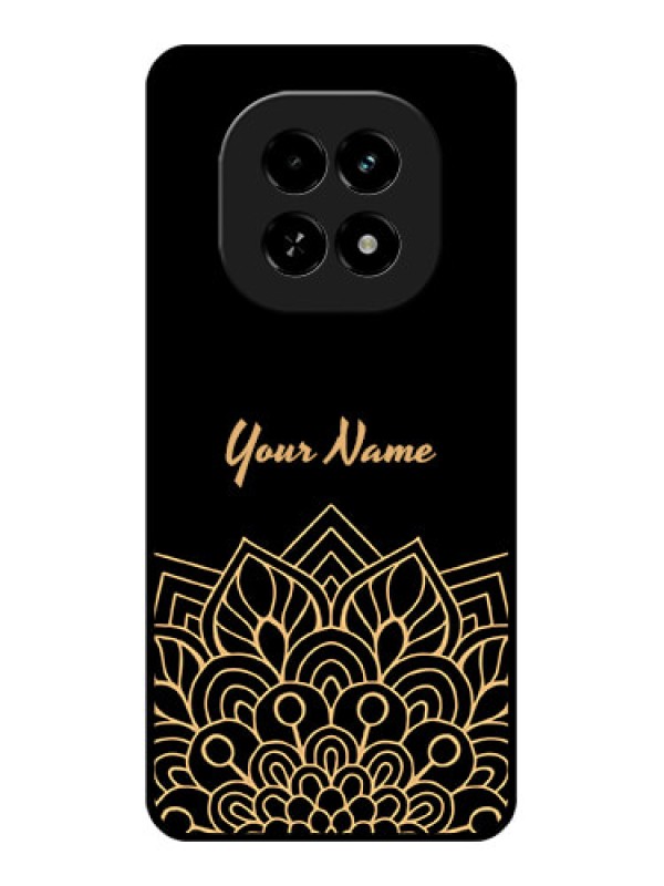 Custom Realme C63 5G Custom Glass Phone Case - Golden Mandala Design