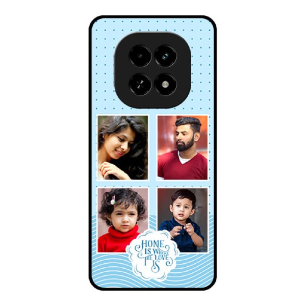 Realme C63 5G Custom Glass Phone Case - Cute Love Quote With 4 Pic Upload Design Realme C63 5G Custom Glass Phone Case - Cute Love Quote With 4 Pic Upload Design