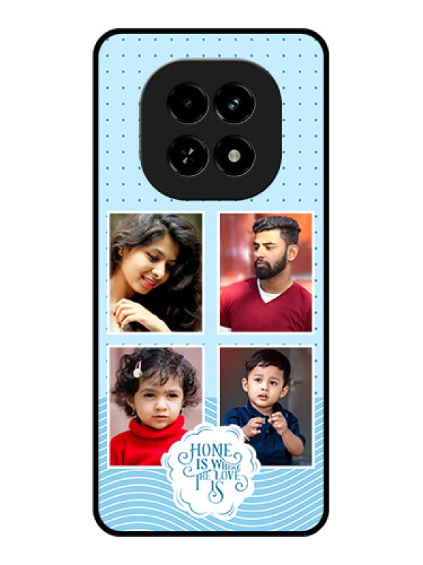 Custom Realme C63 5G Custom Glass Phone Case - Cute Love Quote With 4 Pic Upload Design