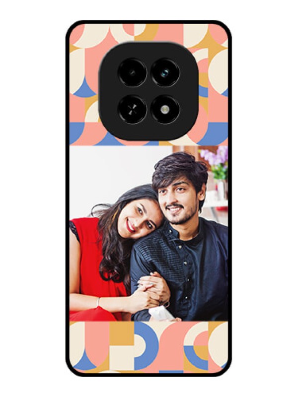 Custom Realme C63 5G Custom Glass Phone Case - Semi - Circle Maze Pattern Design