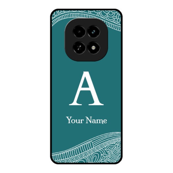 Realme C63 5G Custom Glass Phone Case - Line Art Pattern With Custom Name Design Realme C63 5G Custom Glass Phone Case - Line Art Pattern With Custom Name Design