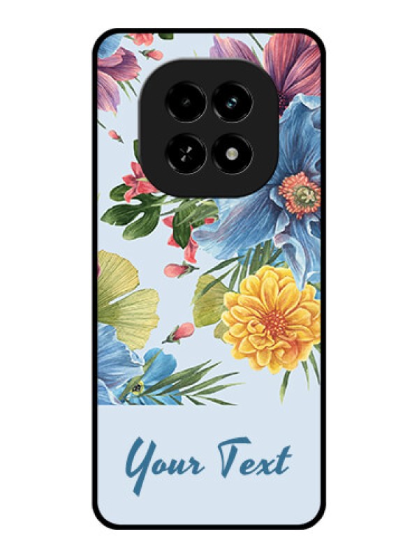 Custom Realme C63 5G Custom Glass Phone Case - Stunning Watercolored Flowers Painting Design