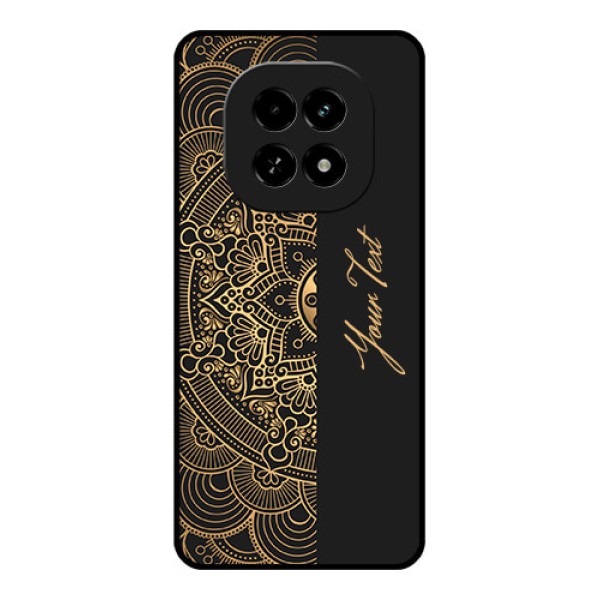 Realme C63 5G Custom Glass Phone Case - Mandala Art With Custom Text Design