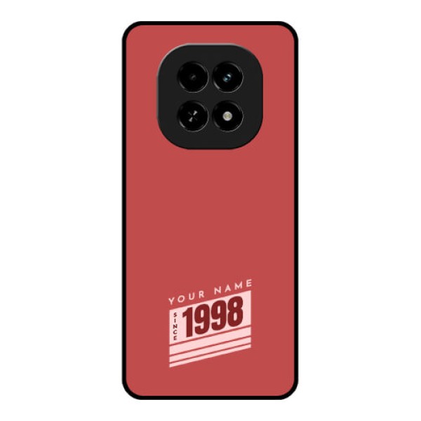Realme C63 5G Custom Glass Phone Case - Red Custom Year Of Birth Design Realme C63 5G Custom Glass Phone Case - Red Custom Year Of Birth Design
