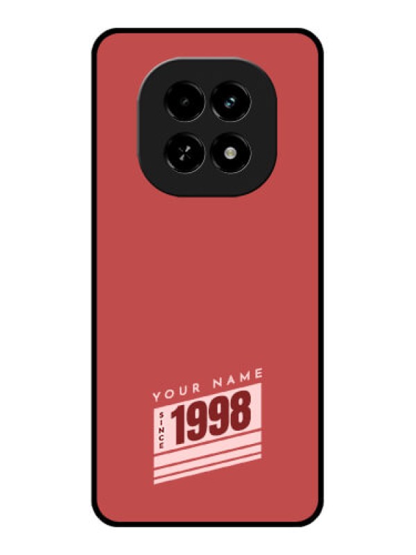 Custom Realme C63 5G Custom Glass Phone Case - Red Custom Year Of Birth Design