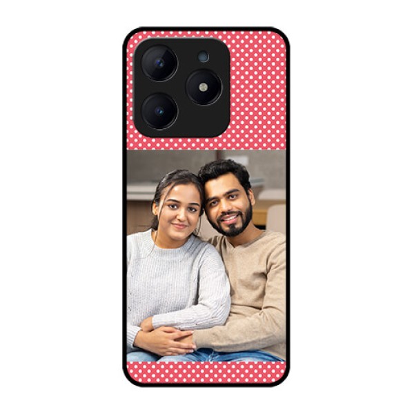 Realme C63 Custom Glass Phone Case - White Dotted Design
