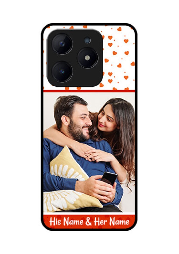 Realme C63 Custom Glass Phone Case - Orange Love Symbol Design